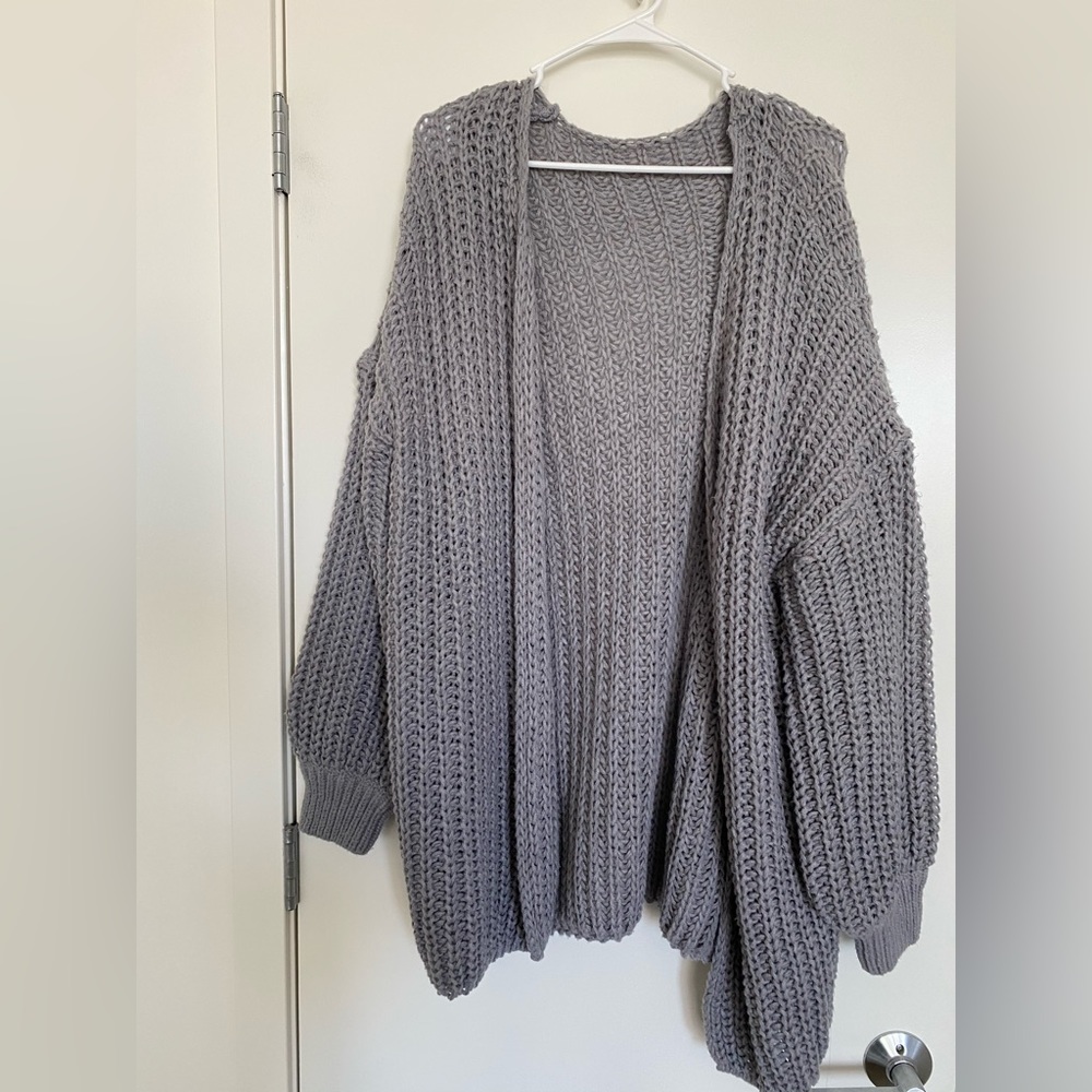 Chunky knit sweater cardigan